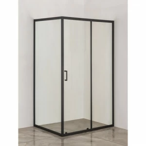 Orange E23-12090TB Душевой уголок без поддона с раздвижной дверкой., черного цвета. Никель