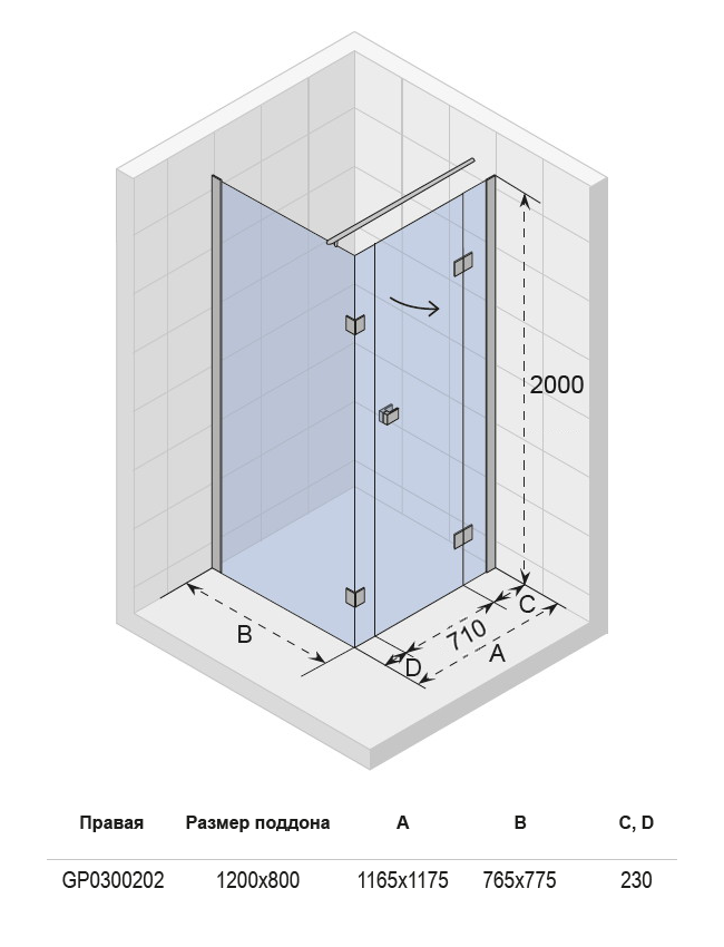 GP0300201 Душевой уголок Riho Polar Santreyd - Вид №3