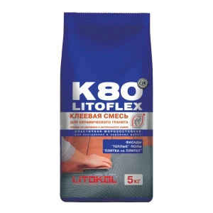91743013 Клей Litokol Litoflex K80 для керамической плитки и керамогранита 5кг STLM-1498798