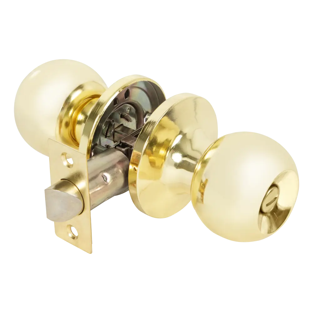 Шаровая ручка-кноб Фабрика замков с фиксатором золотистого оттенка 89347003 STLM-1440136 - Вид №1