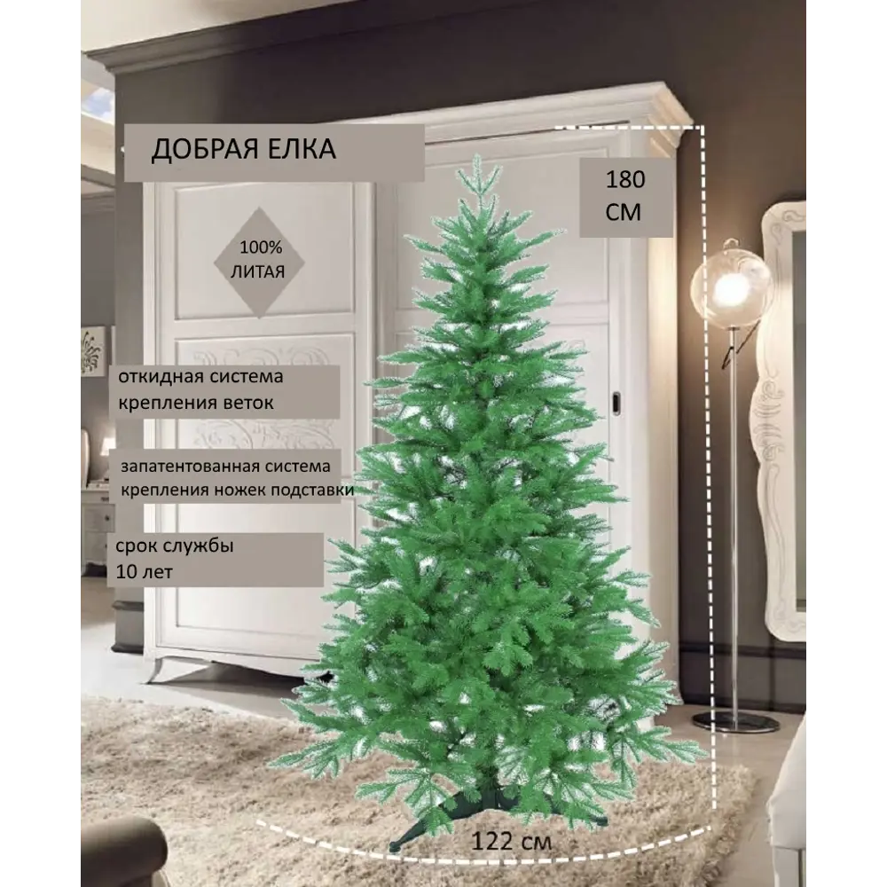 85023818 Ель новогодняя искусственная Добрая елка 1.8 м STLM-1475805 BEATREES  - Вид №5