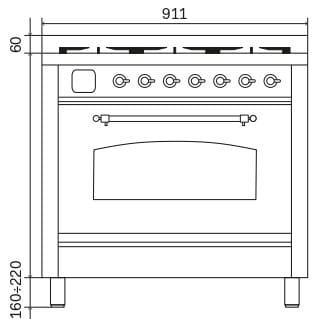 Отдельно стоящая кухня с газовой плитой Ilve Nostalgie ARCH-00061358 - Вид №2