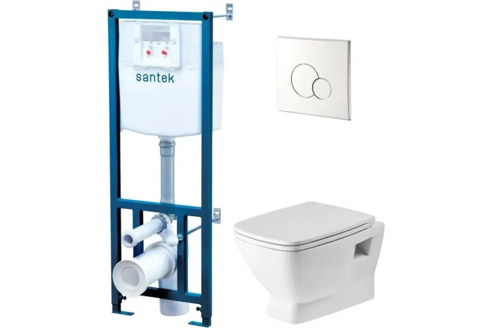 91521874 Комплект инсталляция с унитазом Santek Пэк 1.WH50.1.758 цвет белый STLM-0997111