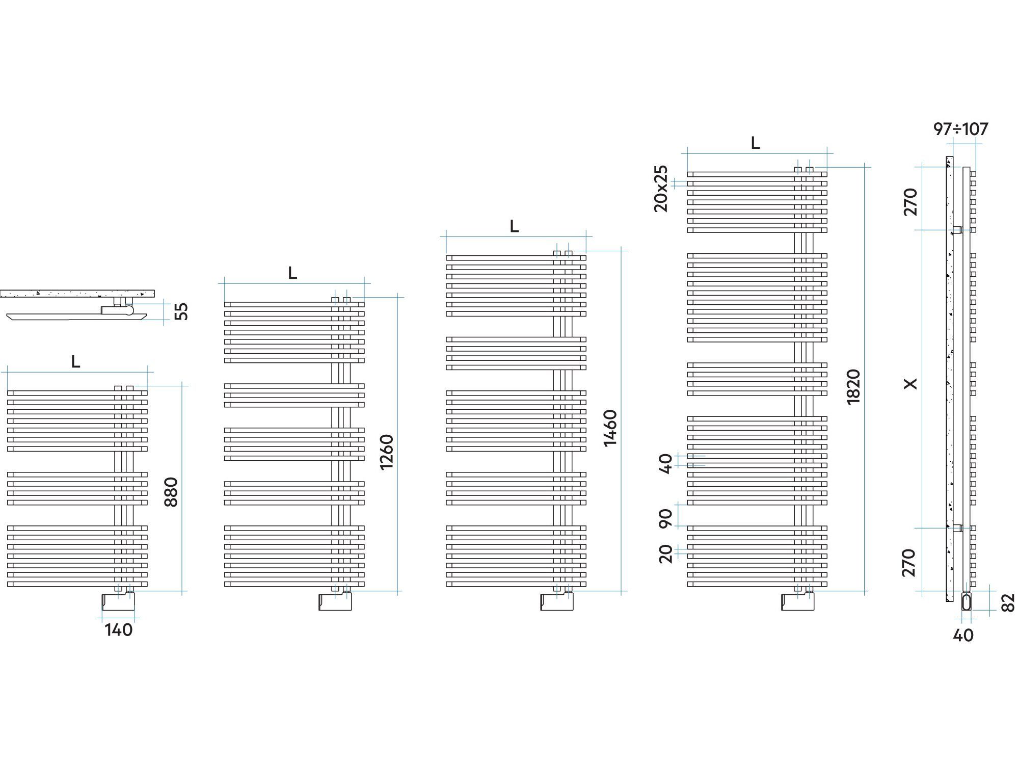 Электрический стальной радиатор для ванны Irsap ARCH-00006735 - Вид №4