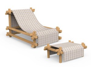 Садовое кресло с подставкой для ног