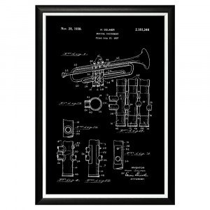 896519442_1818 Арт-постер «Патент на духовую трубу Selmer» Object Desire