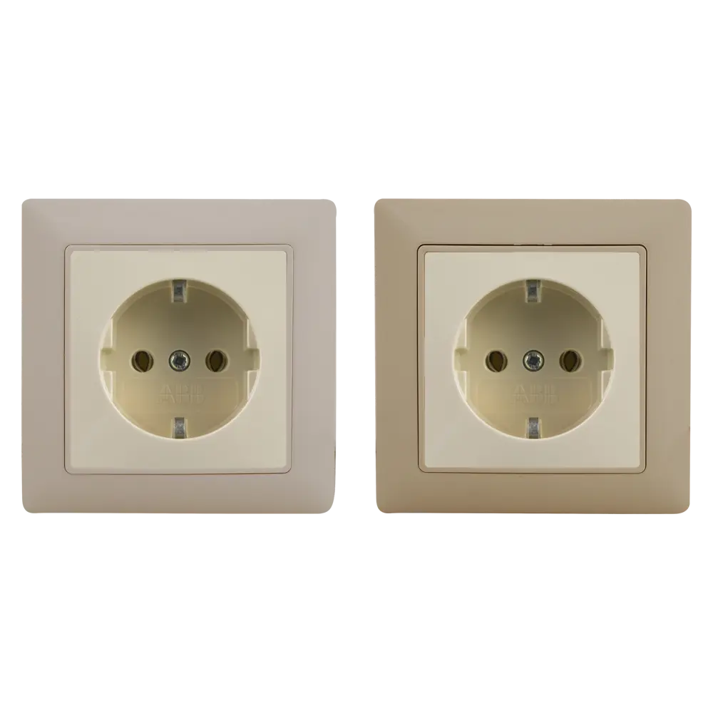 Розетка встраиваемая ABB Basic 55 с заземлением, цвет бежевый 13595824 STLM-2176845 - Вид №1