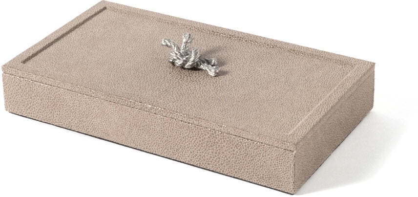 Прямоугольная коробка Thalia - 27X15XH9 см / металлическая отделка_хром / ari-leather_coffee