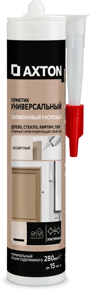 Силиконовый герметик Axton универсальный прозрачный 280 мл 85272186