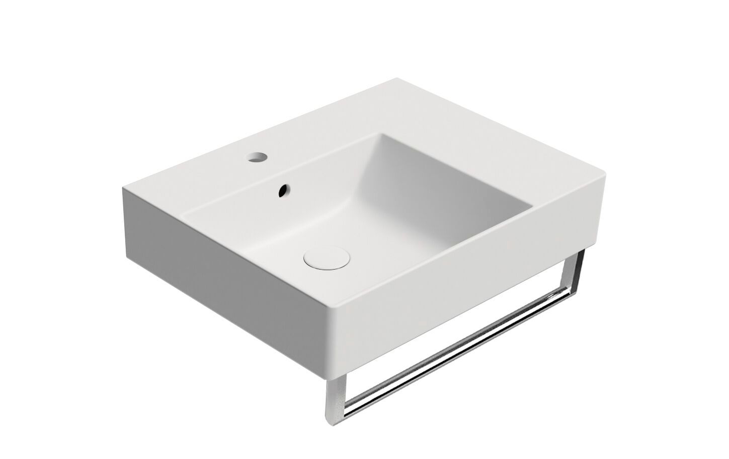 Керамическая одиночная прямоугольная раковина с держателем для полотенец GSI ceramica Kube X ARCH-00074939 - Вид №10