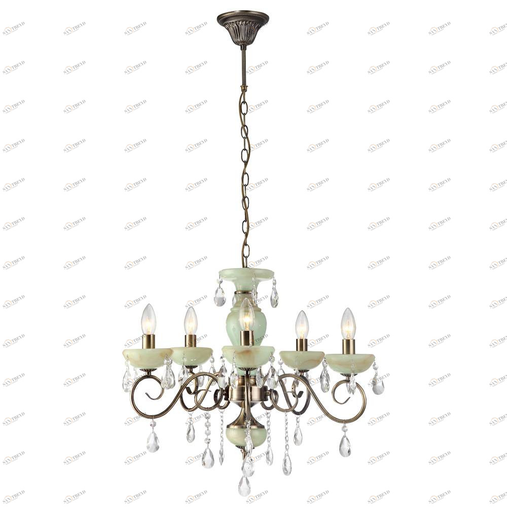 Подвесная люстра Arte Lamp Onyx Green A9592LM-5AB ARTE LAMP ДИЗАЙНЕРСКИЕ, ONYX 056596 Бронза 