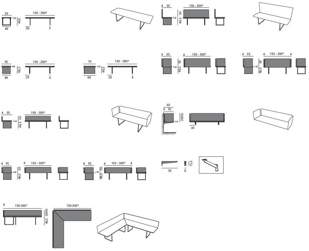 more Скамья из ткани со спинкой Blow sun-id-1478356 - Вид №2