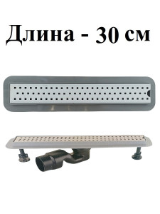 90689022 Трап для душа lux30 сухой затвор 55x300 мм нержавеющая сталь STLM-0339021 GRIALE