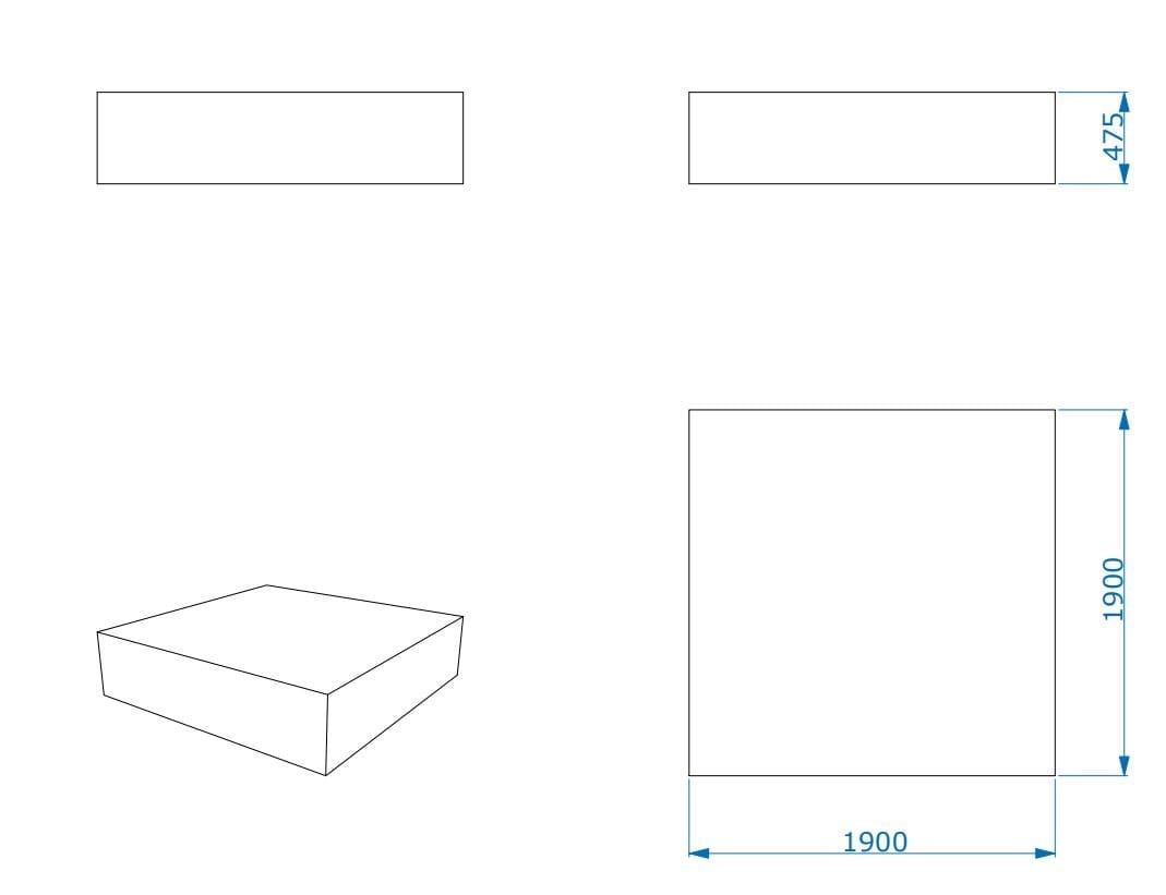 Модульный квадратный пуф из пены QM Quinze & Milan Квадратная и прямая ARCH-00143516 - Вид №14
