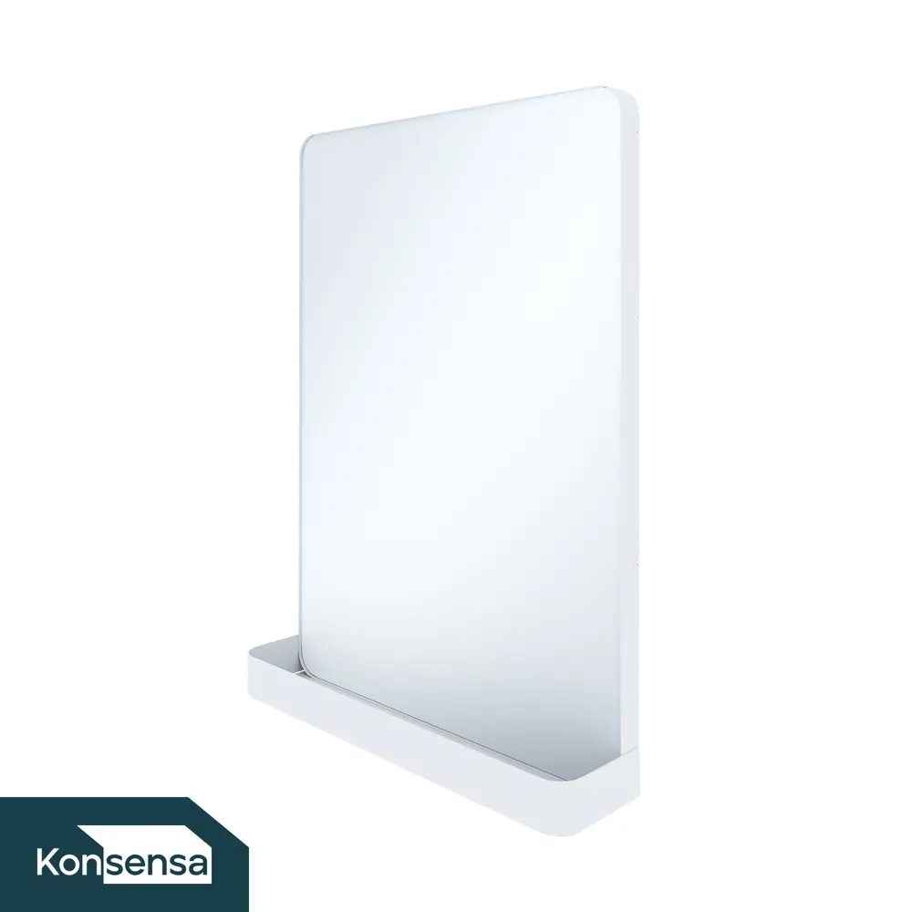 Зеркало для ванной KONSENSA Бруклин с полкой 50x70 см цвет белый 89375201 STLM-2069104 - Вид №2