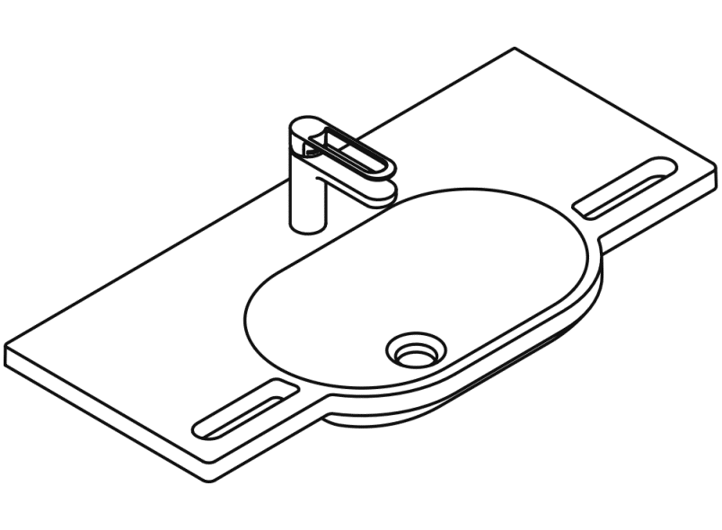 950.19.009 Комплект умывальника и смесителя HEWI Waschtische  - Вид №2