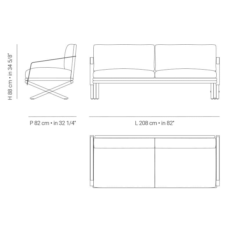 3-местный садовый диван Batyline® Braid ARCH-00122033 - Вид №4