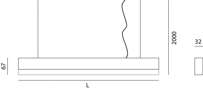 Экструдированный алюминиевый подвесной светильник Lucifero's Minifile openlight ARCH-00043196 - Вид №2