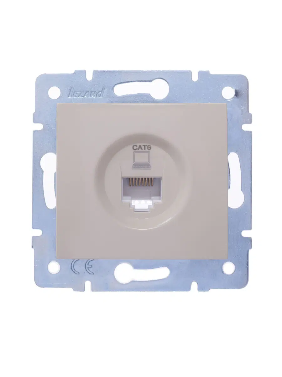 KARINA Розетка компьютерная Cat 6 кремовый LEZARD 707-0388-140 - Вид №2