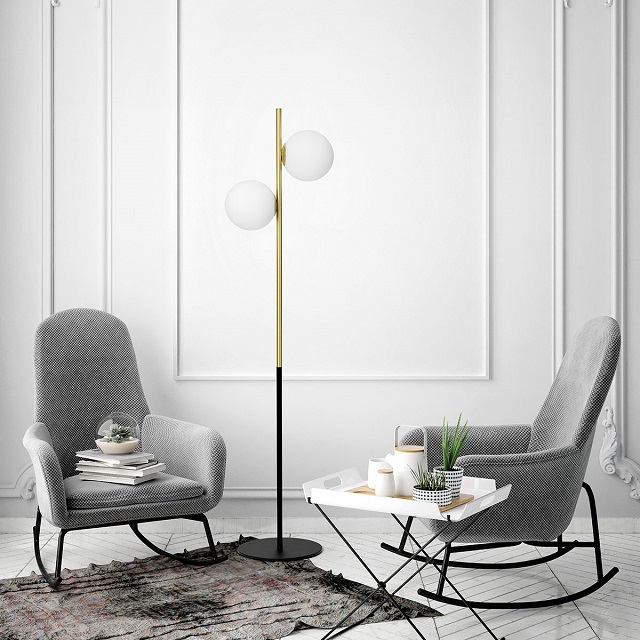 Miloox 1744.71 Торшер из опалового стекла и металла с ножным диммером JUGEN - Вид №1