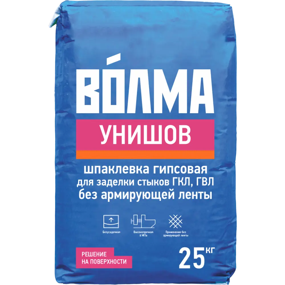 Шпаклевка гипсовая для заделки швов и стыков Волма Унишов 25 кг STLM-2047602