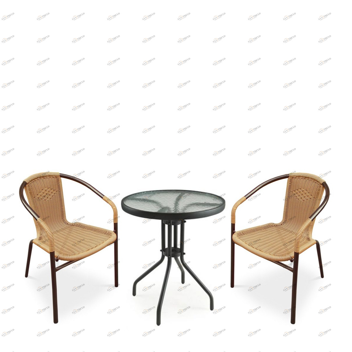 Комплект мебели на 2 персоны из искусственного ротанга бежевый "Асоль-1" Light Beige AFINA  00-3948308 Бежевый 