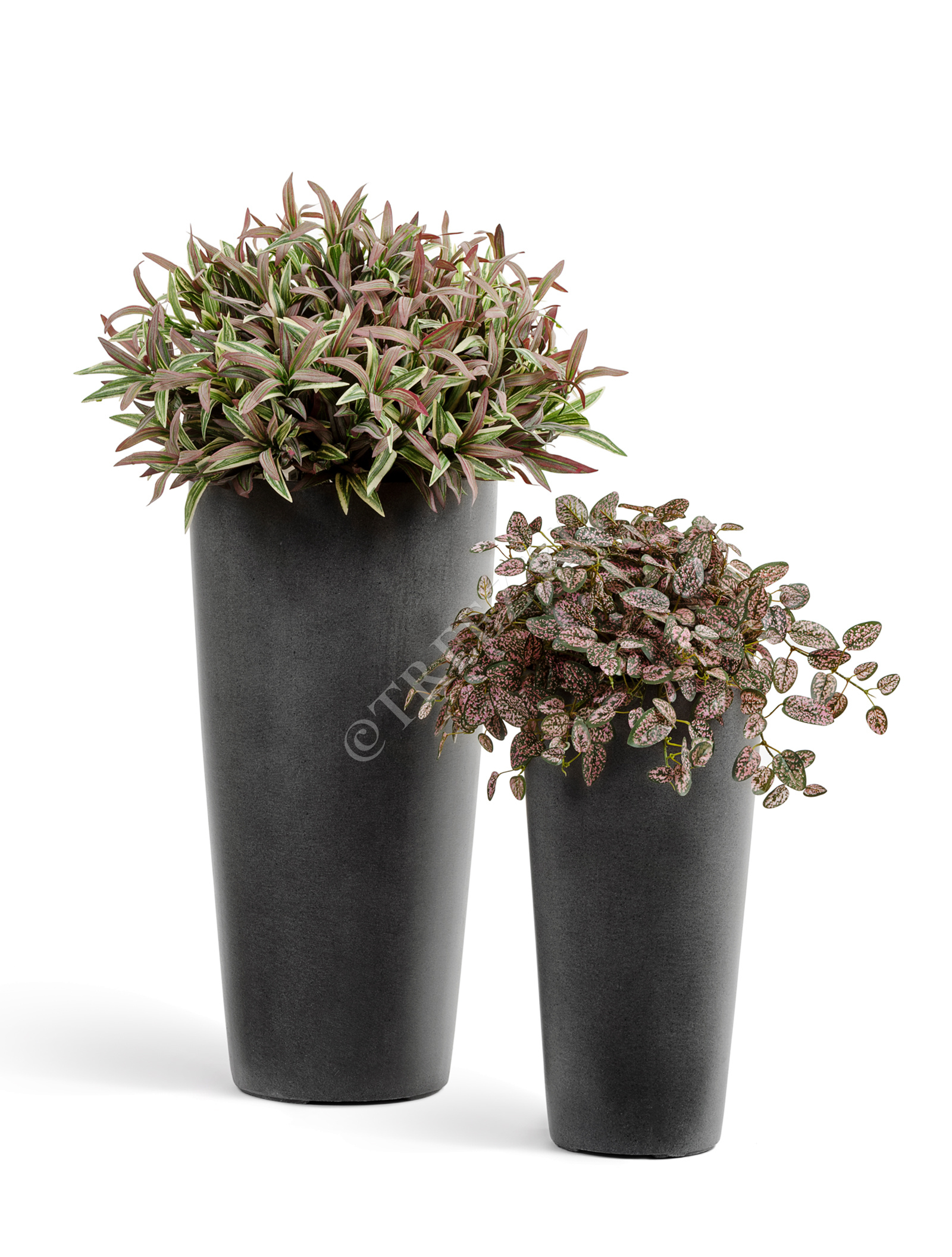 41.3319-02-020-GR-45 Кашпо  Effectory - серия Beton - Высокий конус - Тёмно-серый бетон Цветочная коллекция  - Вид №5