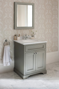 Деревянный одноместный напольный умывальник с дверцами