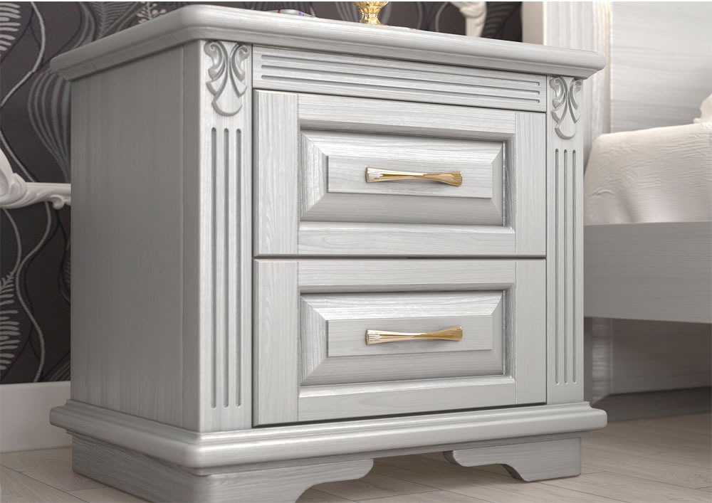 Тумбочка прикроватная для спальни с 2 ящиками коричневая "Палермо" DREAMLINE ПАЛЕРМО 173701 Красный - Вид №1