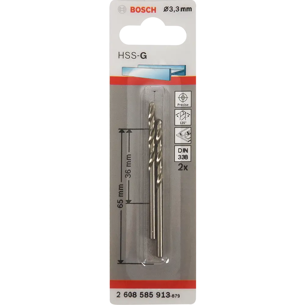 Сверло по металлу Bosch HSS-G 3.3x65 мм 83433548 STLM-2096659 BOSCH PROFESSIONAL  - Вид №3