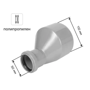 Переход эксцентрический длинный Pro Aqua 110x50 мм 81952633 STLM-2083263