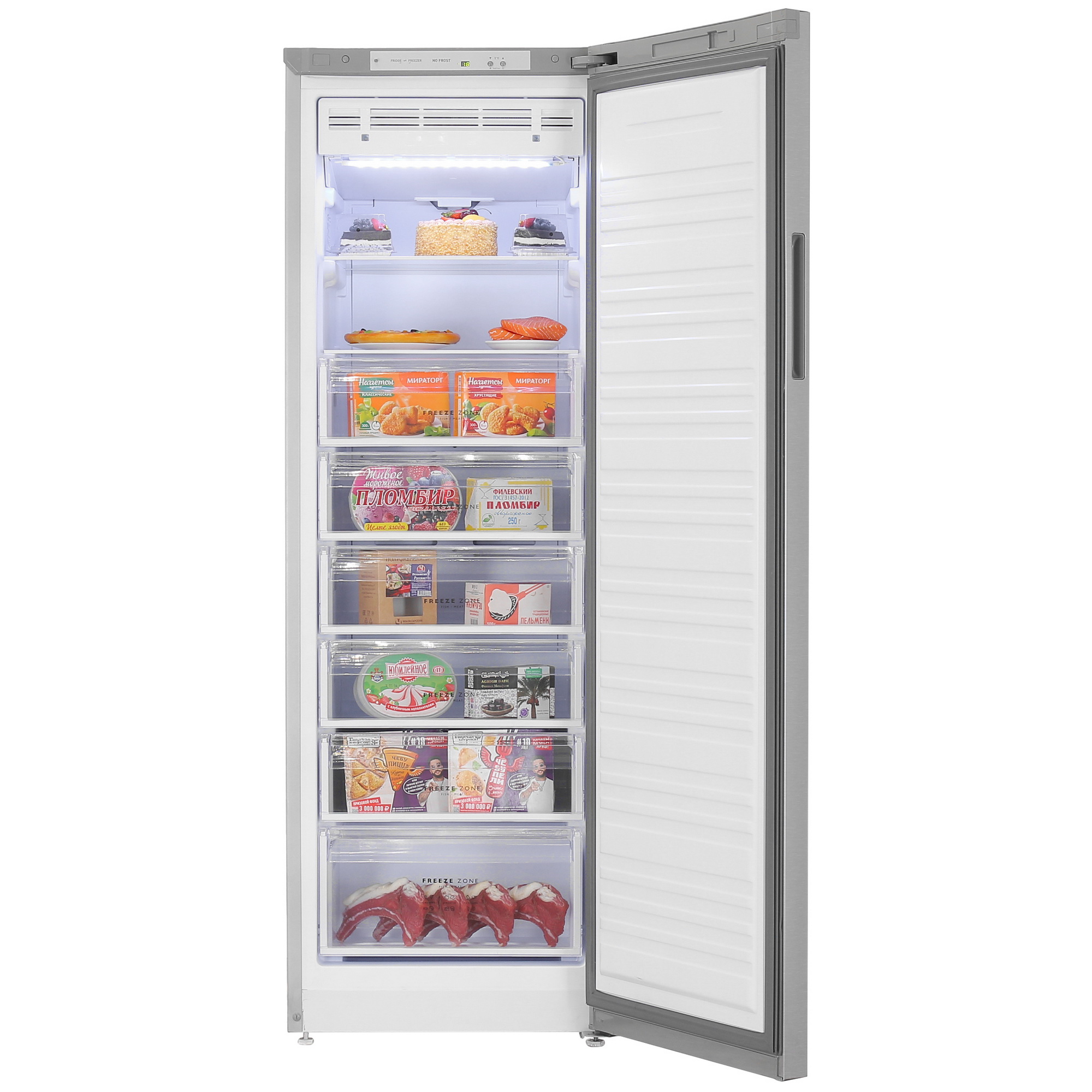 9967566 Морозильный шкаф  Бирюса C6047SN серебристый STDN-0113111 - Вид №5