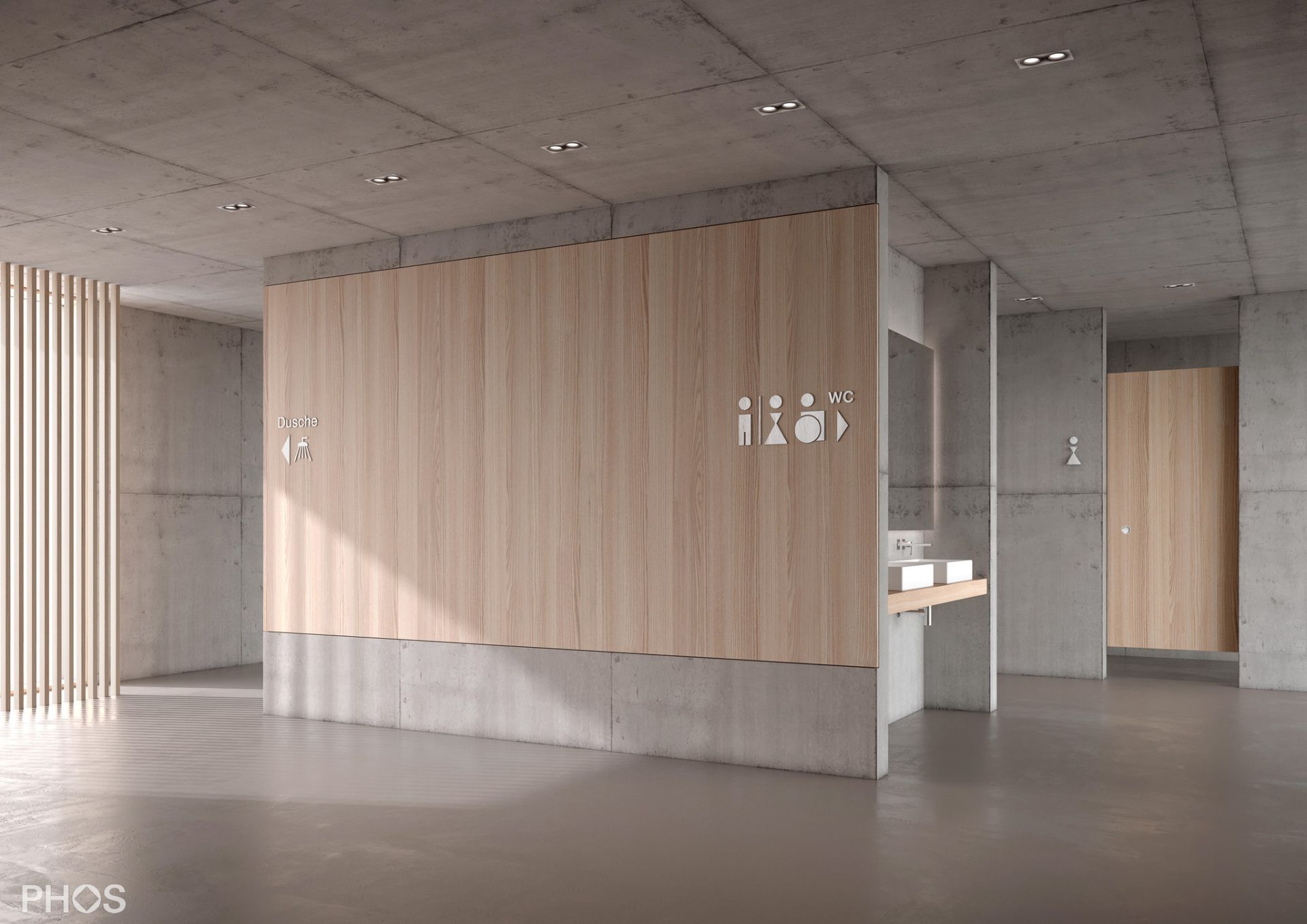 P0601 Пользователь инвалидной коляски с пиктограммой туалета, справа PHOS  - Вид №2