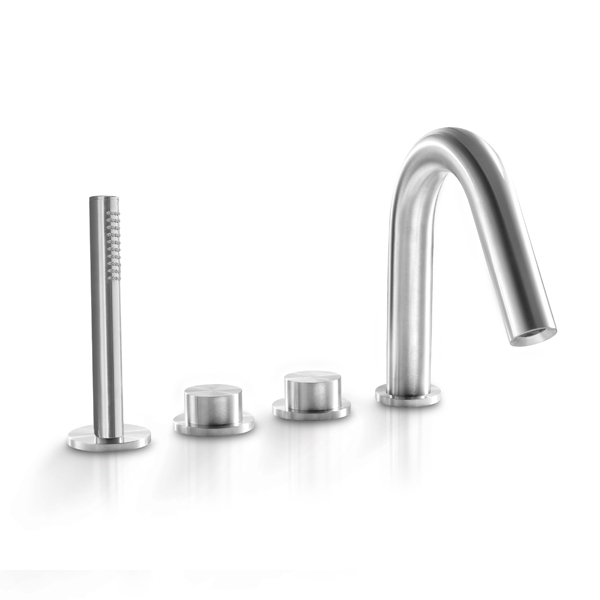 Комплект смесителей для края ванны с душем, изливом и 2 смесителями. PUR229 linki 