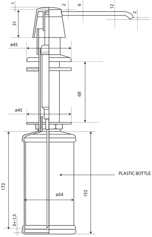 Paini - 53CRDISPABS дозатор для жидкого мыла  - Вид №2