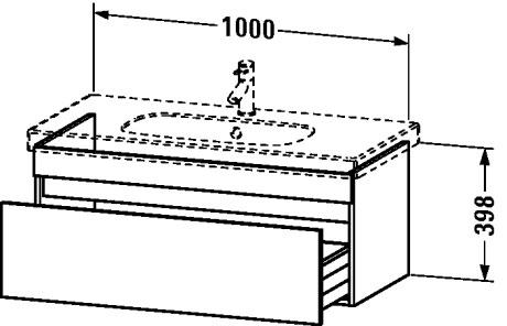 DS638501818 DuraStyle Тумбочка подвесная Белый матовый, декор Duravit - Вид №1