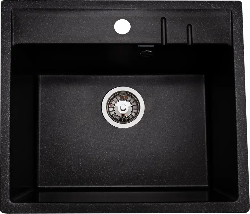 90409312 Врезная мойка Granalliance GA-21m 49.50x55.50 глубина 20 см литьевой мрамор цвет черный STLM-0871835