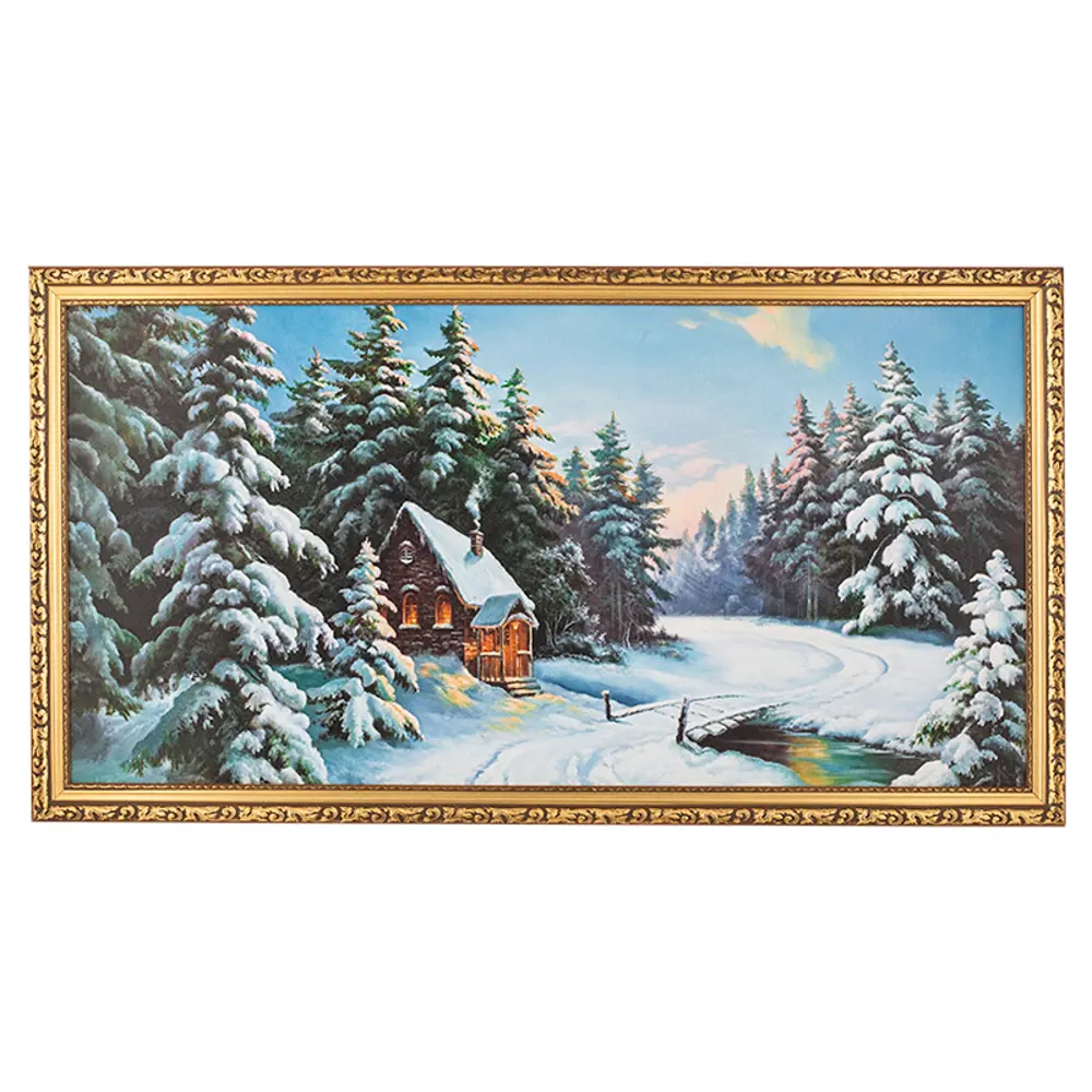 Постер в раме, 50х100 см Зимняя избушка 15367391 STLM-2072918 Santreyd 