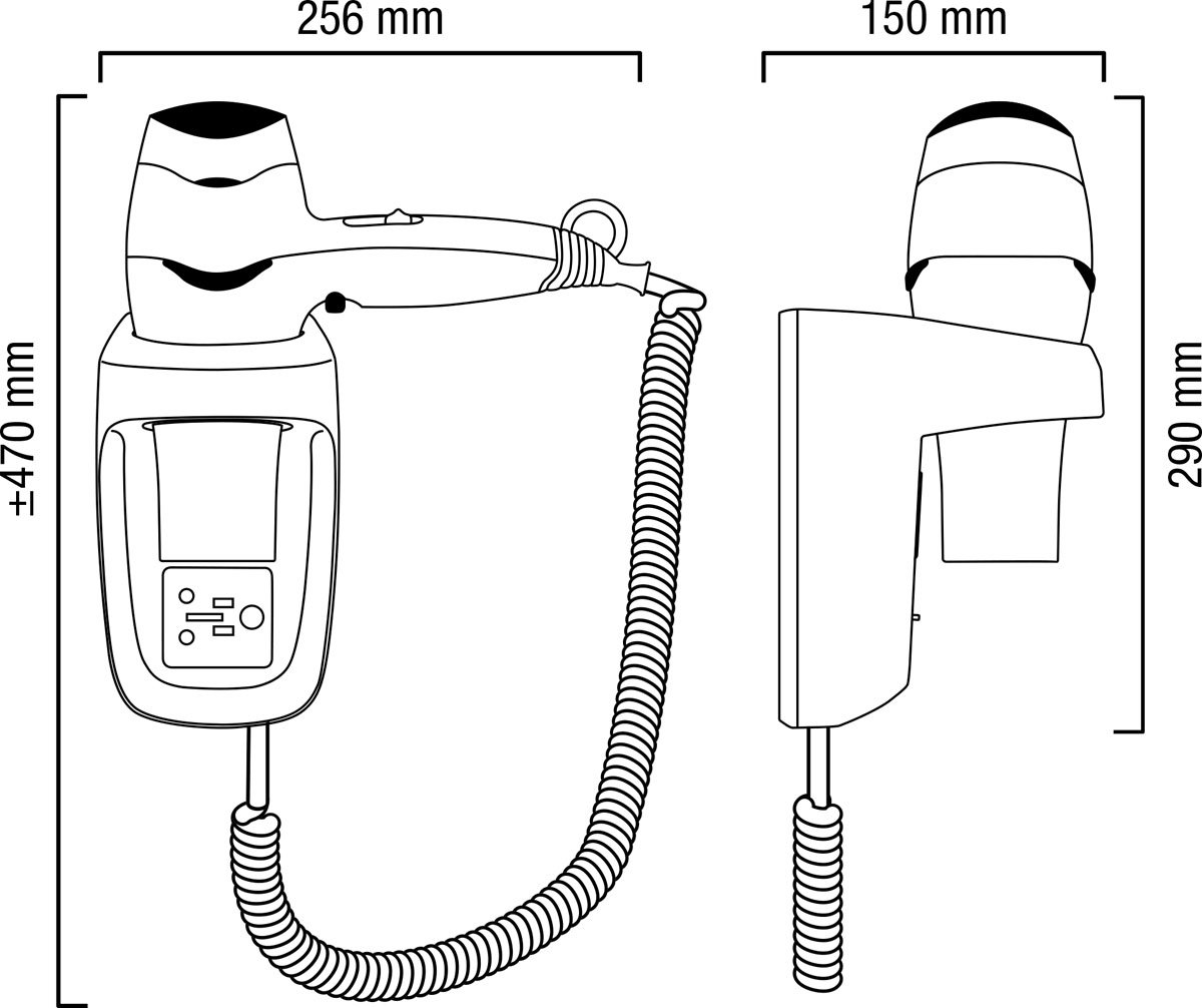 Valera Excel Protect 1600 Shaver White Мод.561.17 / 044.06 - 1600 Вт - фен с настенным держателем и розеткой для бритвы 55610191 