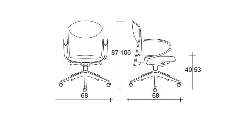 Офисное кресло из ткани с колесами и подлокотниками с 5 спицами TALIN Vulcan ARCH-00007784 - Вид №1