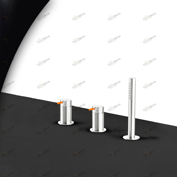 Смеситель для ванны глянцевая сталь с оранжевой ручкой Toki Radomonte TKI14LCIL24