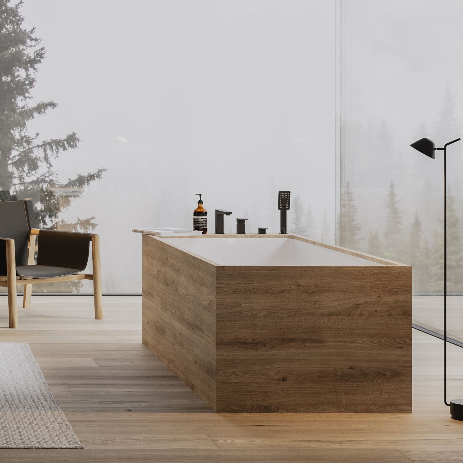 Смеситель для ванны с 4 отверстиями и ручным душем OMNIRES Парма ARCH-00108154 - Вид №1