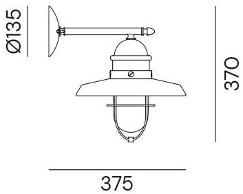 Il Fanale Настенный светильник для улицы из металла Patio 225.05.orb - Вид №1