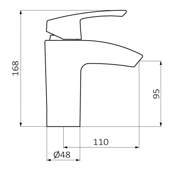 50520500 BASIC Водопад Умывальник смеситель Хром GRB MIXERS  - Вид №1