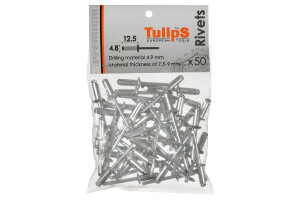 16659704 Вытяжные заклепки 4.8х12 мм, 50 шт IP14-503 Tulips Tools