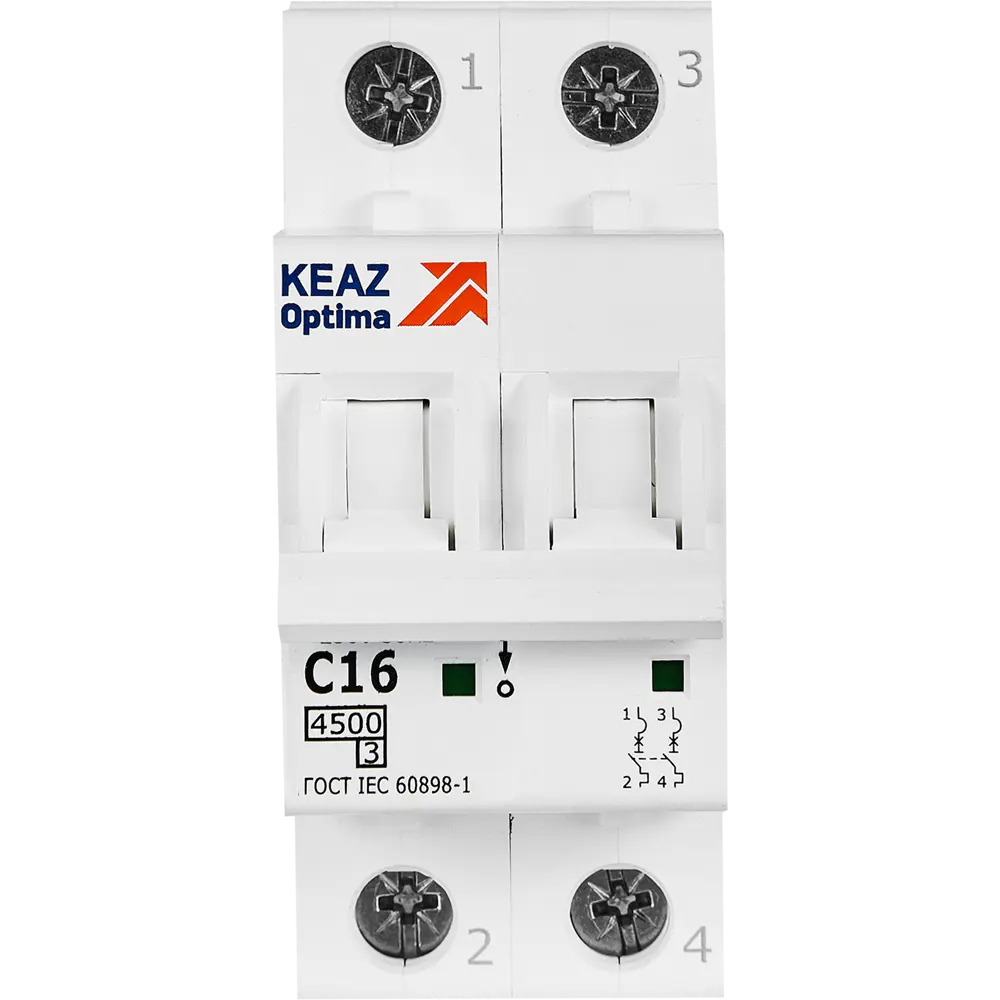Автоматический выключатель КЭАЗ Opti Din BM63 2P 16A для надежной защиты электросетей 89206659 STLM-1115499 - Вид №1