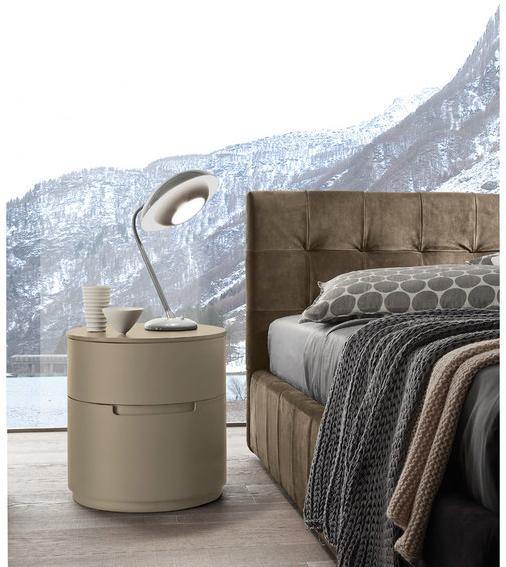 Presotto Двуспальная кровать с обивкой из кожи с тафтинговым изголовьем Dado | letto sun-id-1432086 - Вид №2