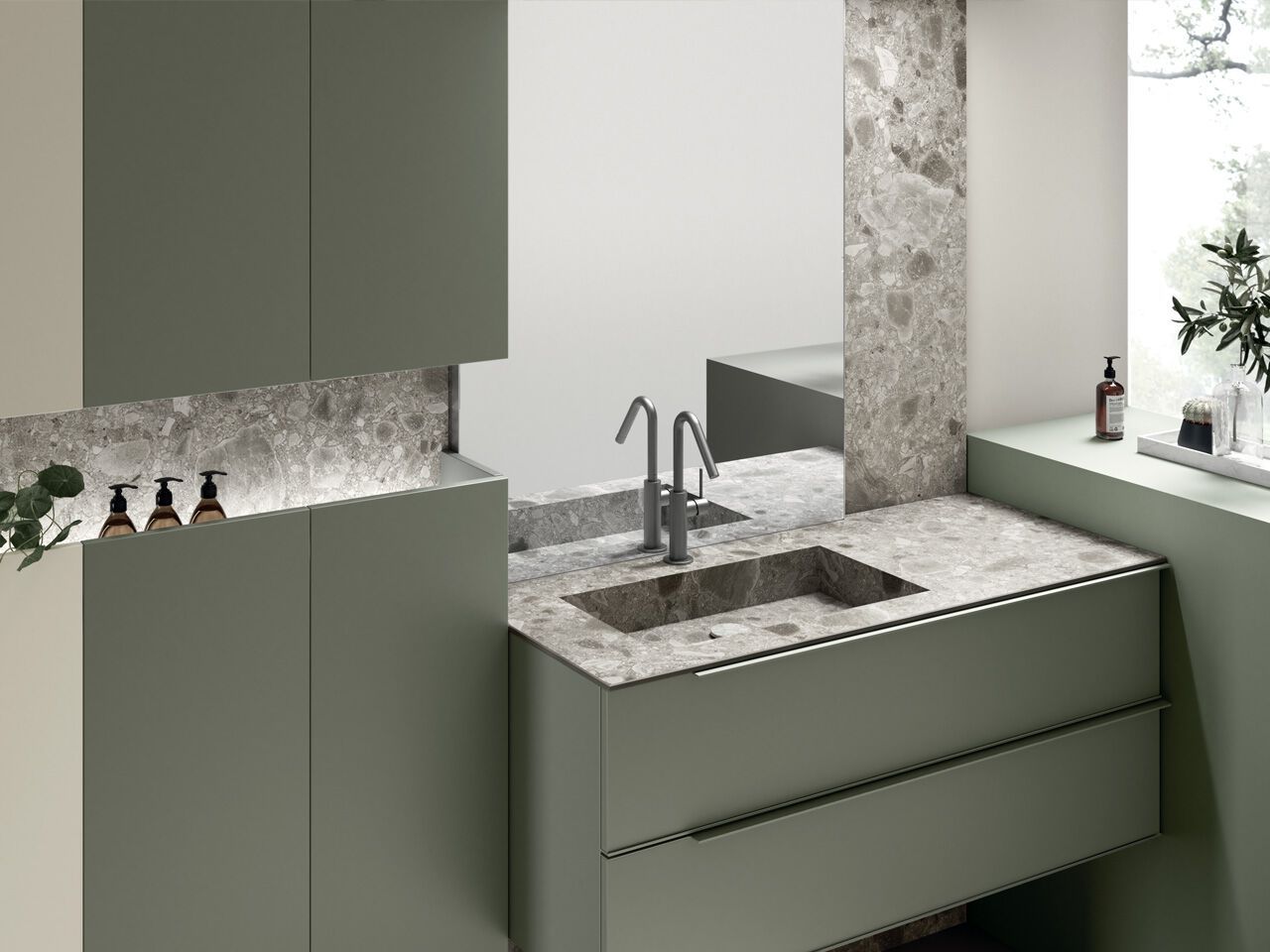 Шкаф для умывальника со встроенной раковиной ARCOM Rail ARCH-00070175 - Вид №1