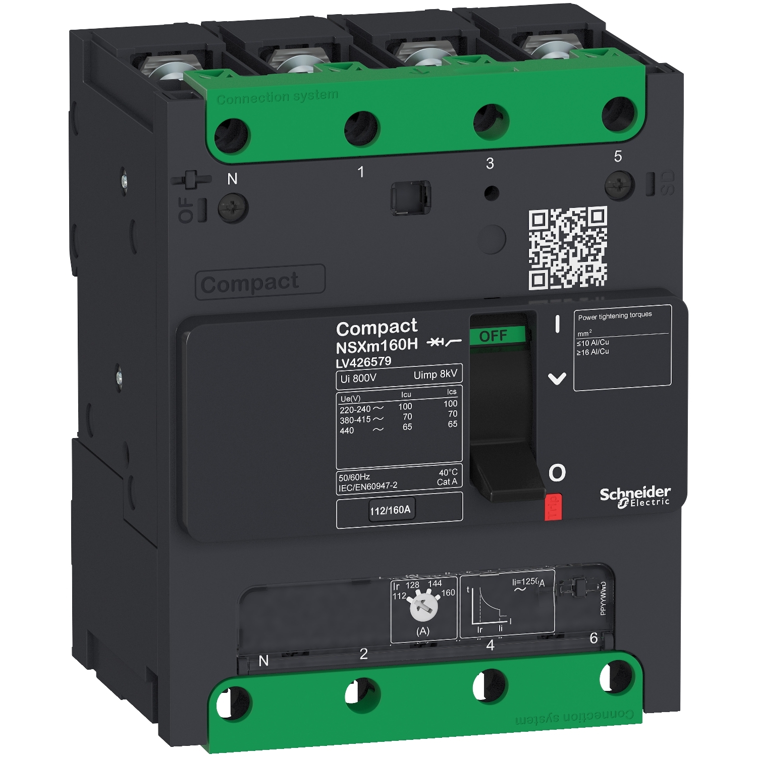 LV426179 Силовой автомат NSXm, 16кА, 4P, 160А Schneider Electric Compact 