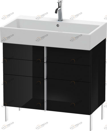 VA658704040 Тумбочка напольная Vero Air #VA6587 784 x 431 мм Черный глянцевый лак Duravit